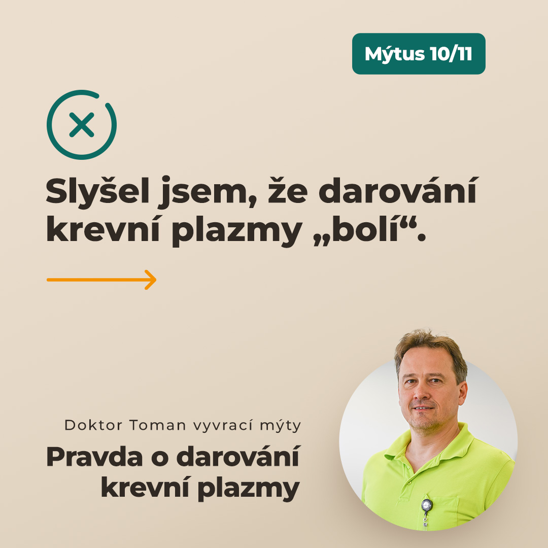 Mýty a omyly související s darováním krevní plazmy #desatyymytus